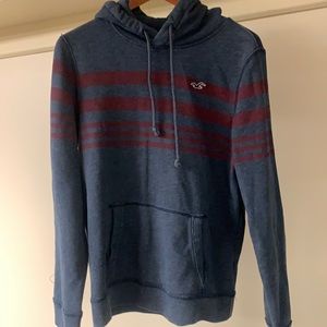 Iconic Contrast-stripe Hoodie Hollister stripper grey maroon sweatshirt